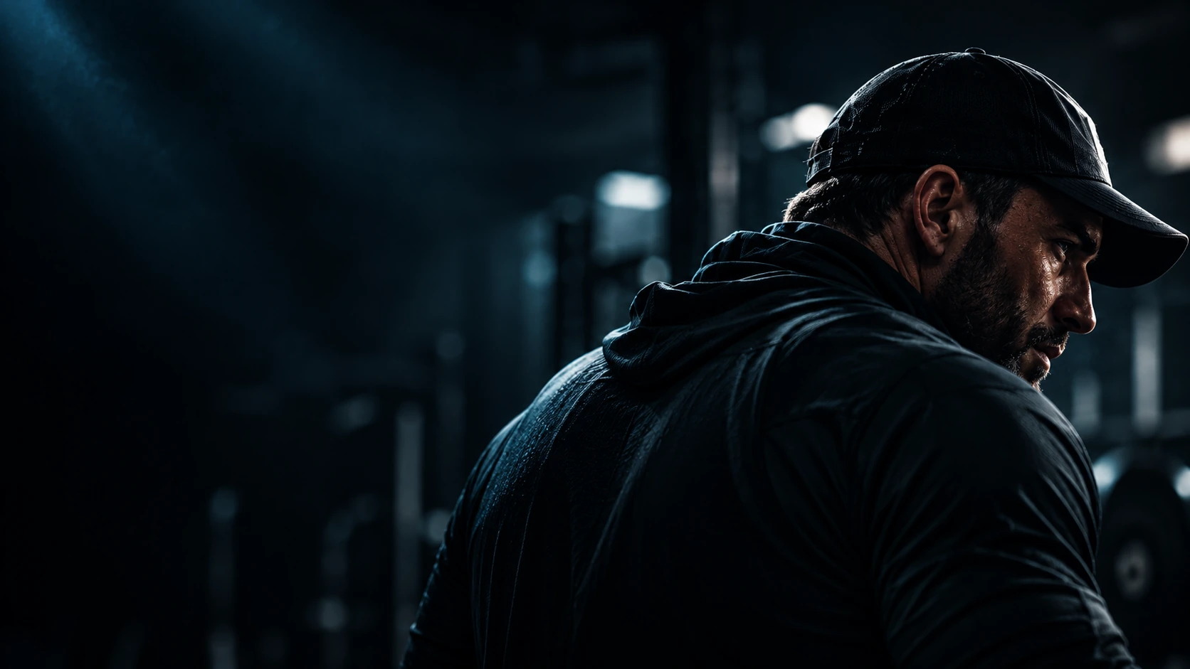Professional performance coach in dark sportswear at a training facility